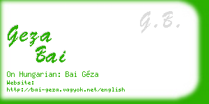 geza bai business card