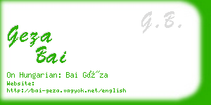 geza bai business card